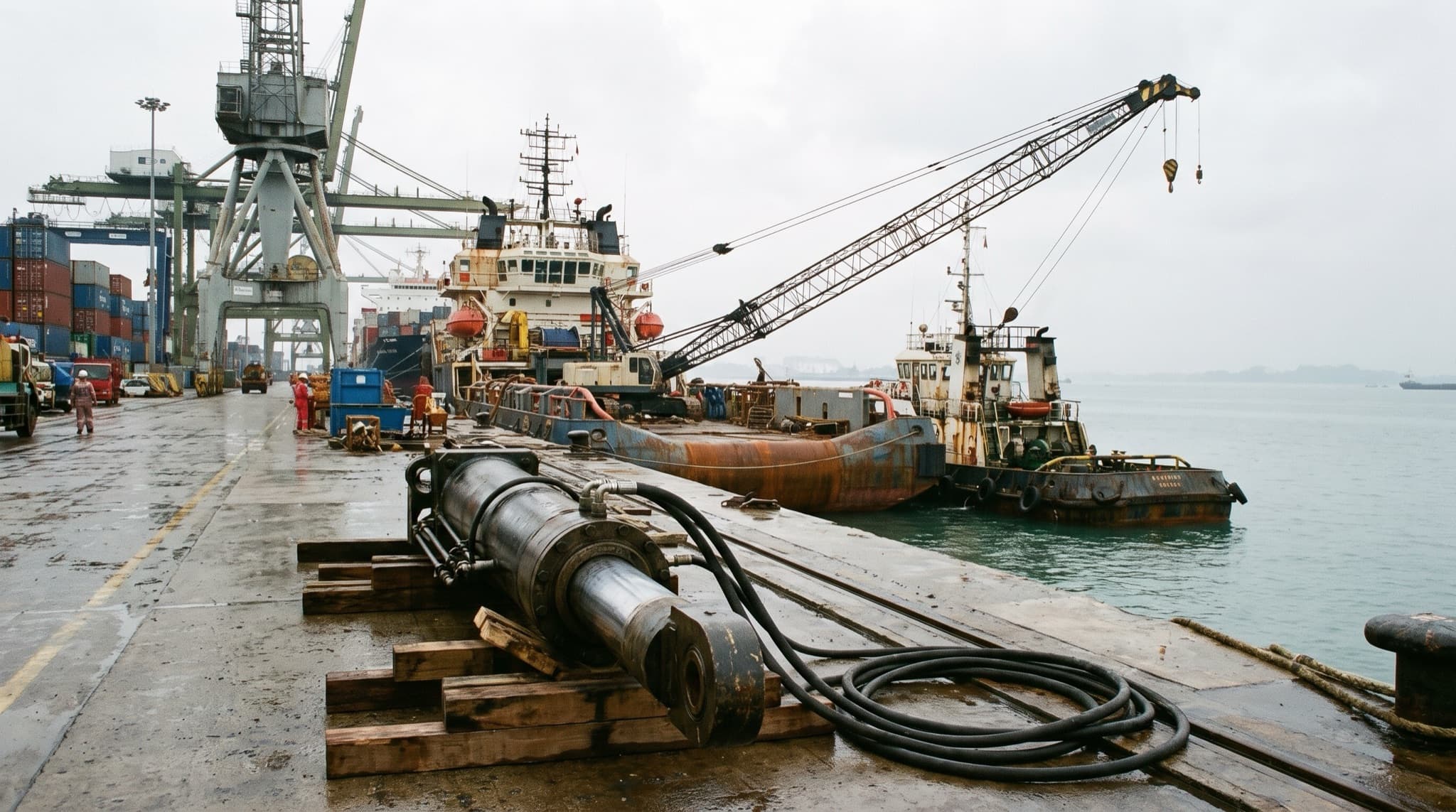 Vessel alongside at Kim Heng Shipyard