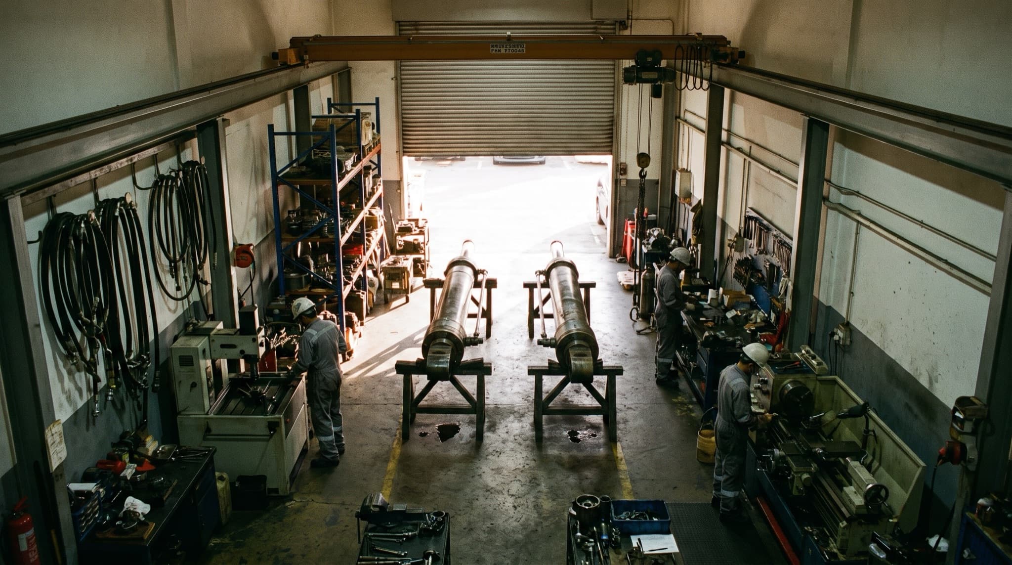Workshop interior at SG Asia Hydraulics